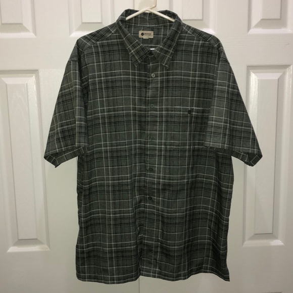 Haggar Other - Haggar Men's Button Short Sleeve Green Plaid XXL